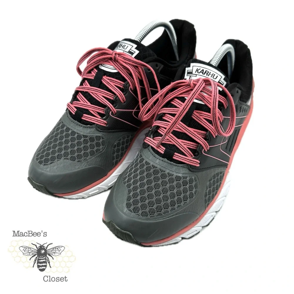 KARHU Fast 7 MRE Womens Running Athletic Shoes Black Gray Coral Size 10.5 - Picture 1 of 16